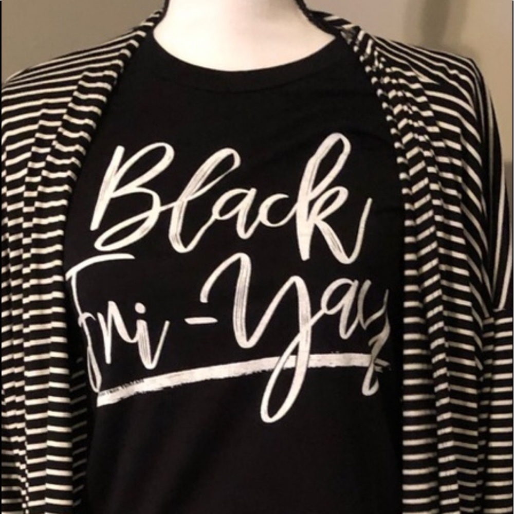 Black Fri-yay crew neck tee